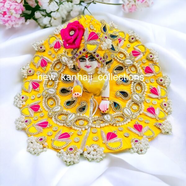 Heavy Zari Dress For Laddu Gopal Ji With Pagdi - Image 2