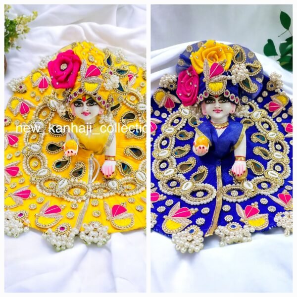 Heavy Zari Dress For Laddu Gopal Ji With Pagdi