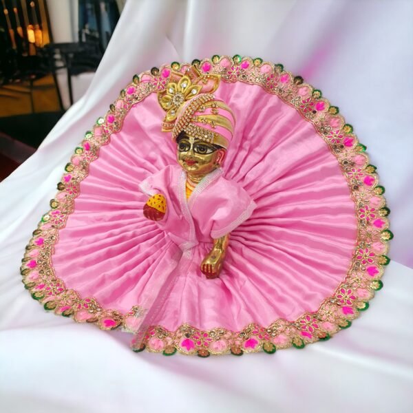 Laddu Gopal Beautiful Dress with Pagdi in Butter Silk Fabric - Image 3