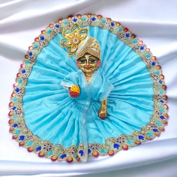 Laddu Gopal Beautiful Dress with Pagdi in Butter Silk Fabric - Image 4