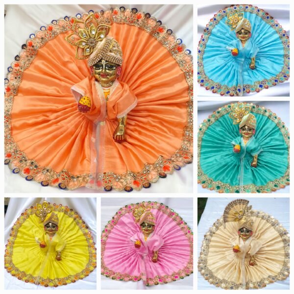 Laddu Gopal Beautiful Dress with Pagdi in Butter Silk Fabric