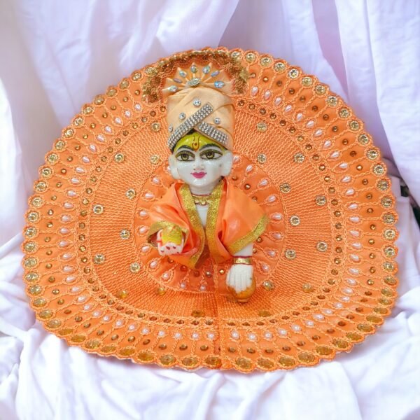 Laddu Gopal Beautiful Embroidery and Stone Work Dress with Pagdi - Image 6