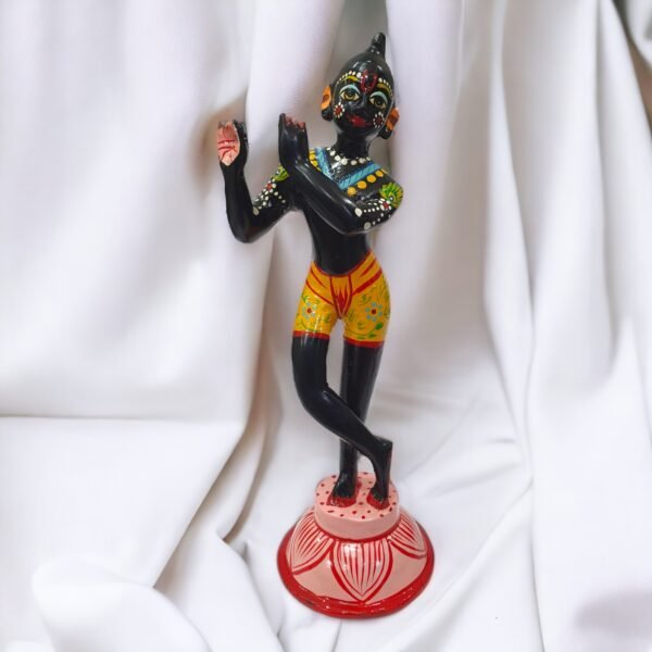 Brass Radha Krishna Idols 10 inch Black and White - Image 3