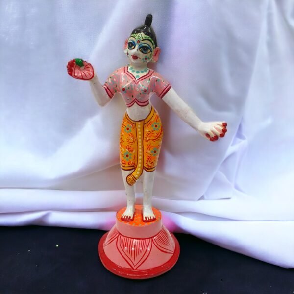 Brass Radha Krishna Idols 10 inch Black and White - Image 4