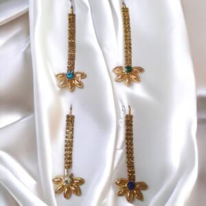 Maang Tikka – 2.75 Inch Length for Radha Rani, Laxmi Maa ,Durga Maa Idol- Stone Stylish Tika