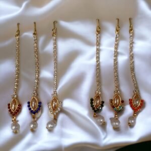 Maang Tikka – 2.5 Inch Length for Radha Rani, Laxmi Maa ,Durga Maa Idol- Stone Stylish Tika