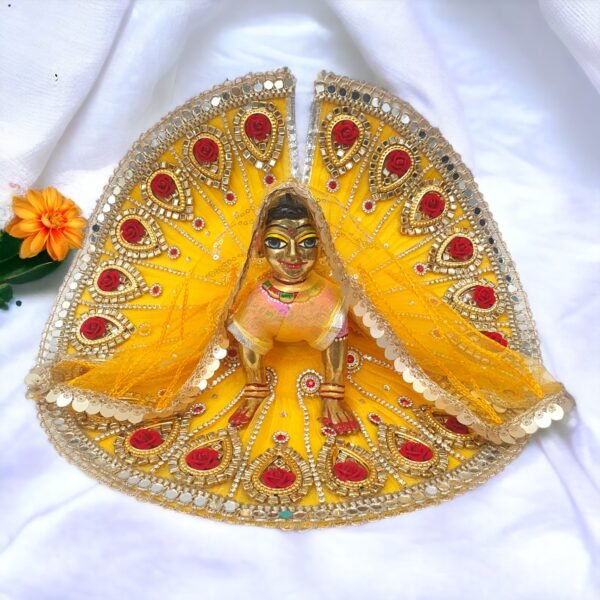 Yellow Heavy Designer with chunri for Bal Radha Rani