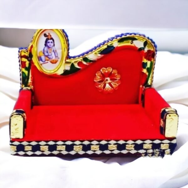 Beautiful Red Singhasan for Laddu Gopal Ji