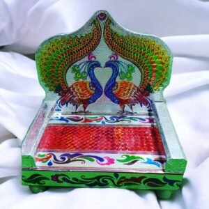 Beautiful Wooden Silver Singhasan for Laddu Gopal Ji