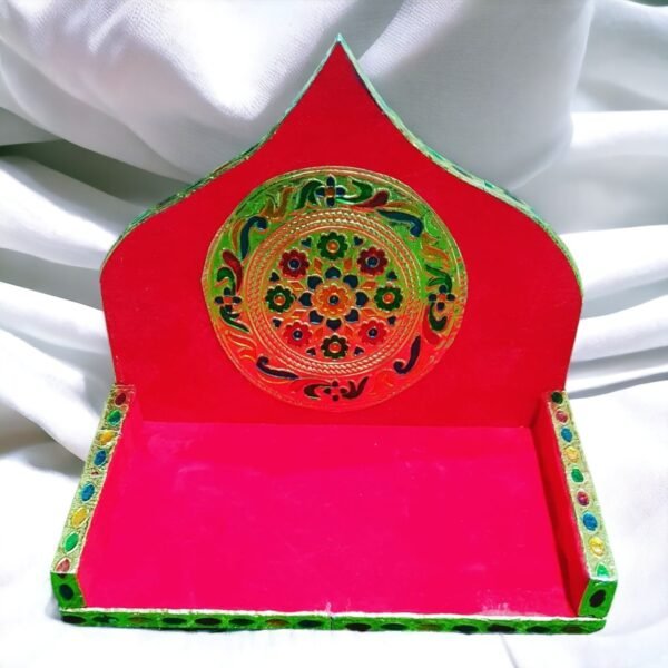 Beautiful Wooden Red Color Singhasan for Laddu Gopal Ji
