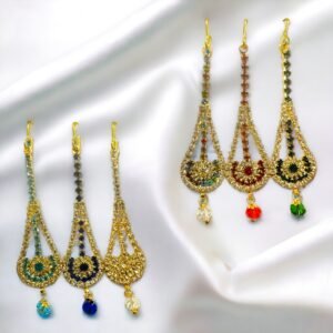 Maang Tikka – 2.25 Inch Length for Radha Rani, Laxmi Maa ,Durga Maa Idol- Stone Stylish Tika