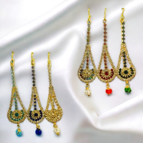 Maang Tikka – 2.25 Inch Length for Radha Rani, Laxmi Maa ,Durga Maa Idol- Stone Stylish Tika