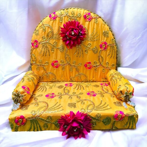 Designer Yellow, Purple Singhasan for Laddu Gopal Ji - Image 2