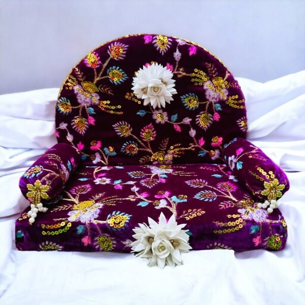 Designer Yellow, Purple Singhasan for Laddu Gopal Ji - Image 3
