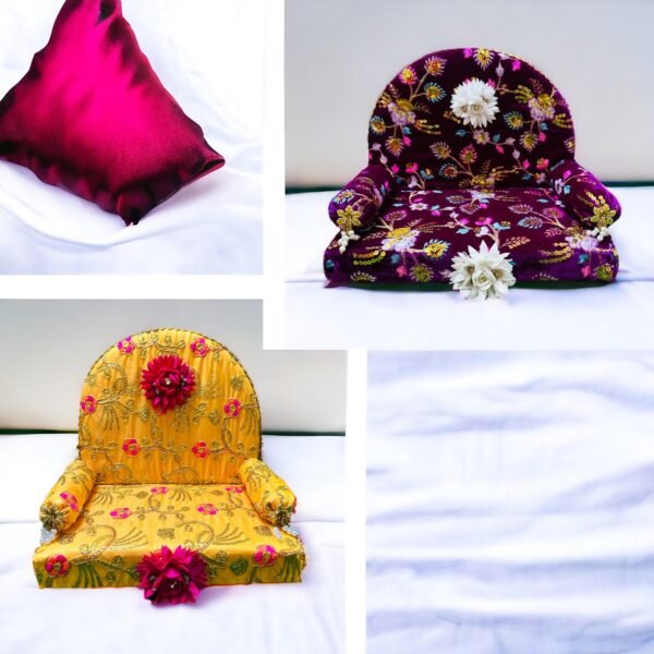 Designer Yellow, Purple Singhasan for Laddu Gopal Ji