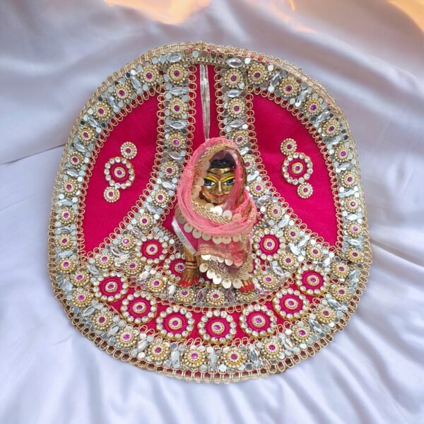 Rani Pink Lace Heavy Designer with chunri for Bal Radha Rani
