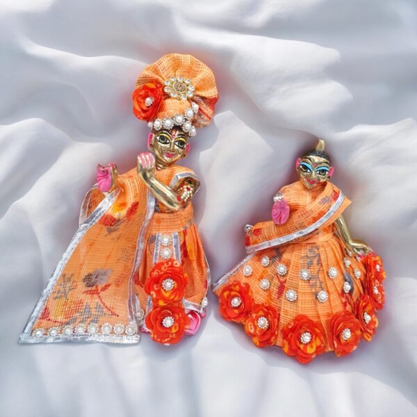 Orange Colored Dress for Radha Krishna