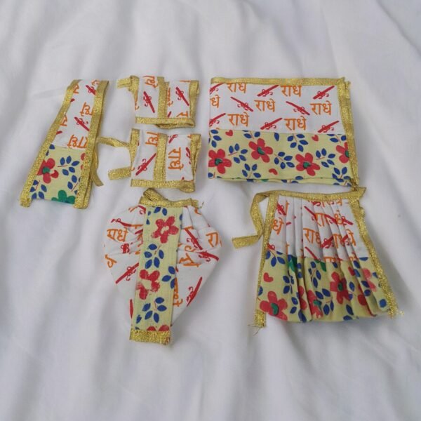 Cotton Radhe Print Poshak for Radha Krishna - Image 4
