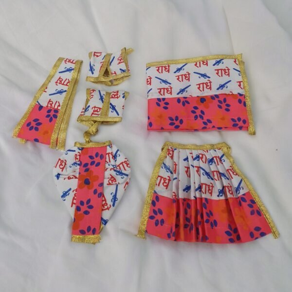Cotton Radhe Print Poshak for Radha Krishna - Image 5
