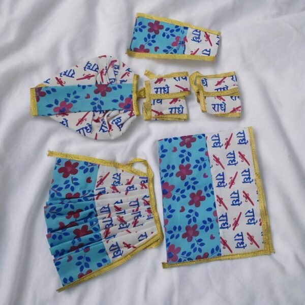 Cotton Radhe Print Poshak for Radha Krishna - Image 6