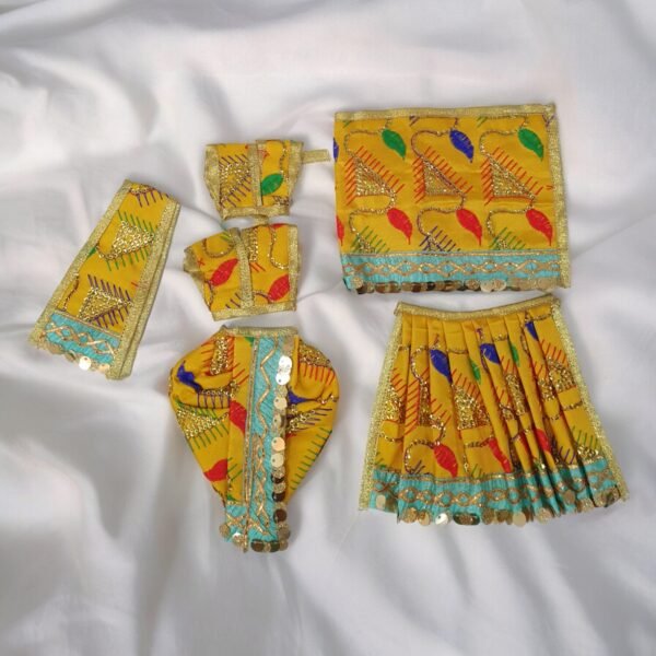 Silk Thread Work Poshak for Radha Krishna - Image 6