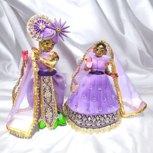 Lavender Heavy Designer for Radha Krishna