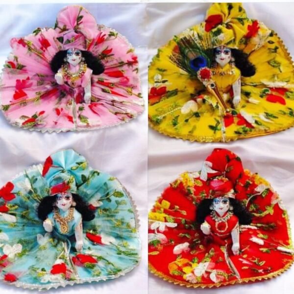 Laddu Gopal Net Poshak in Thread work with Pagdi