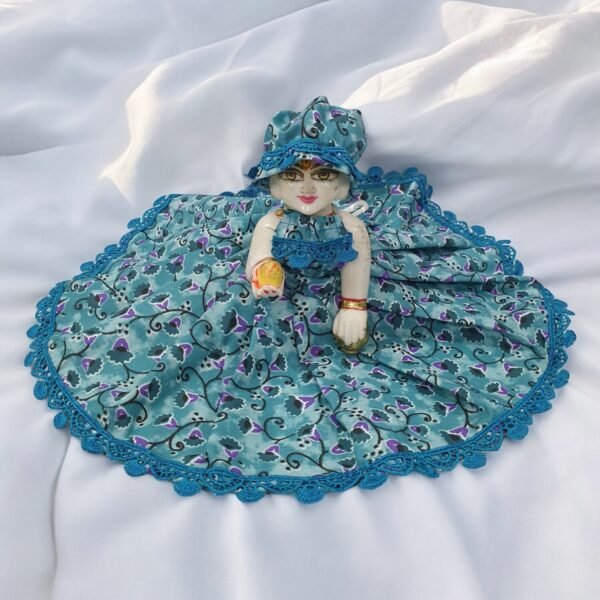 Combo of Laddu Gopal Cotton Lace dress without bukram with cap (Set of 4 Poshaks) - Image 5