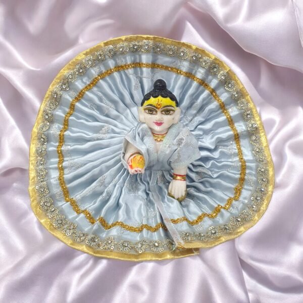 High Quality Silk self embroidery dress for Laddu Gopal ji in New colors