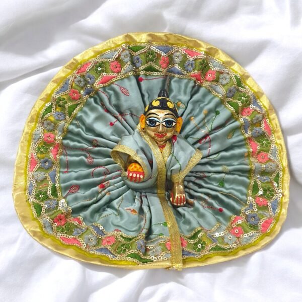 High Quality Silk with lace design for Laddu Gopal ji in New colors - Image 4