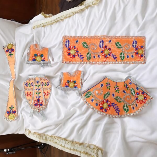Embroidery work beautiful Radha Krishna poshak - Image 12