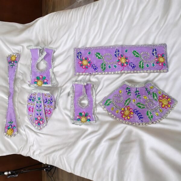 Embroidery work beautiful Radha Krishna poshak - Image 8