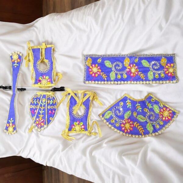 Embroidery work beautiful Radha Krishna poshak - Image 6