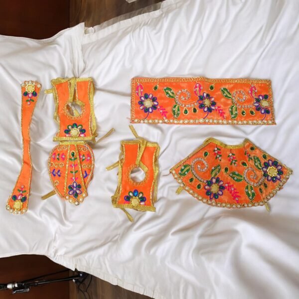 Embroidery work beautiful Radha Krishna poshak - Image 5