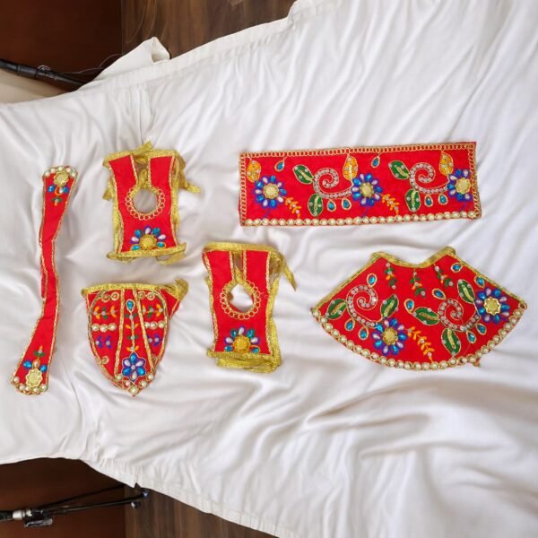 Embroidery work beautiful Radha Krishna poshak - Image 4