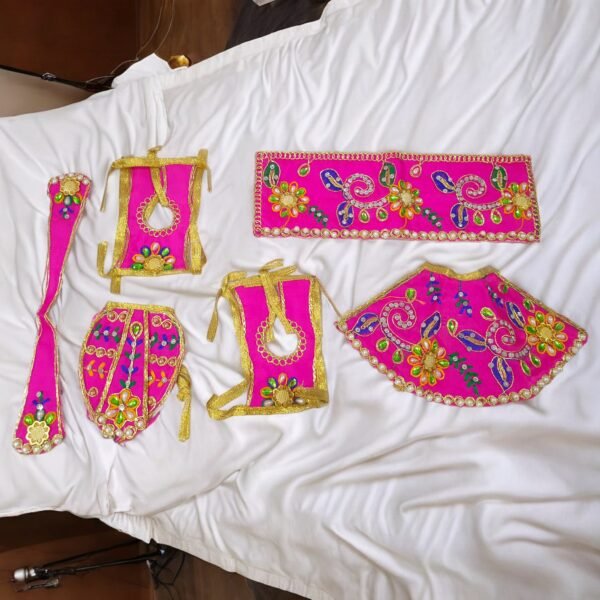 Embroidery work beautiful Radha Krishna poshak - Image 3