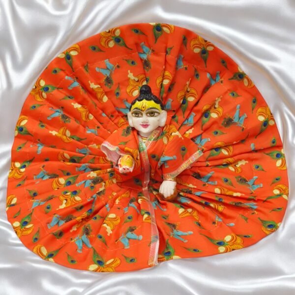 Cotton Print Poshak with Peacock feather design - Image 2