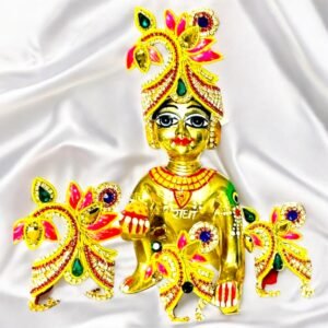 Zardozi heavy mukut with Lotus flower shape