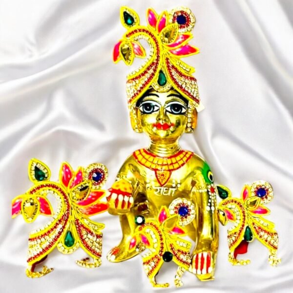 Zardozi heavy mukut with Lotus flower shape