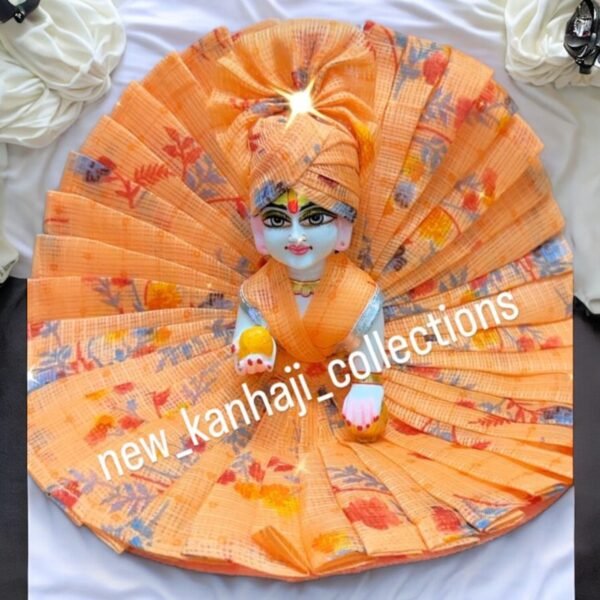 Designer dress with Pagdi Peach Orange in 7 & 8 Size