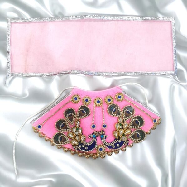 Designer Lehnga Patka in Light Pink Colors for God Idols - Image 2