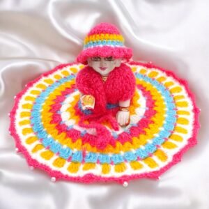 Multi colored Woolen poshak with cap for God idols