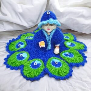 Morr Pankhi Woolen poshak with cap for God idols