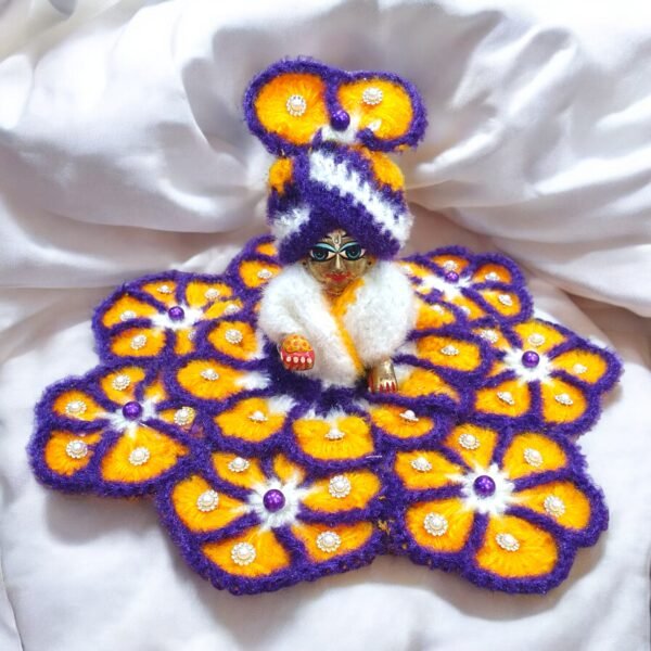 Purple Yellow Woolen poshak for God idols