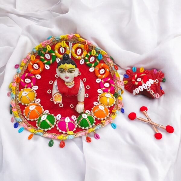 Navratri Special Red Poshak with Pagdi - Kodi Multi color design - Image 2