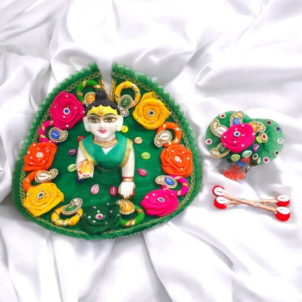 Navratri Special Green Poshak with Pagdi - Kodi Multi color design - Image 2