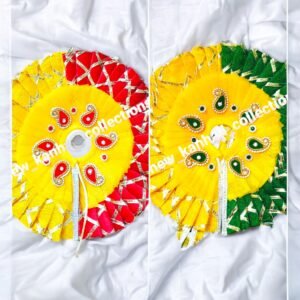 Yellow-Green or Yellow Red design poshak with Pagdi for laddu gopal ji