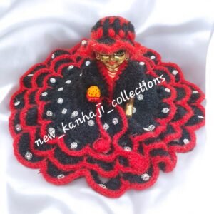 Black color design Woolen poshak with cap for God idols