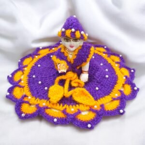 Beautiful Purple Woolen poshak with cap for God idols