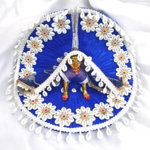 Blue Navratri Heavy Lace Designer Dress For Bal Radha Rani